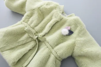 Vaikai Paltai Mergina Pavasario žiemos 2020 Mados kūdikis merginos megztinis mergaitėms dirbtiniais kailio Paltas Princesė vėjo stora šilta Striukė 12M