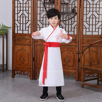 Vaikams, Kūdikių Berniukų, Mergaičių Kinų Tradicinių Drabužių Hanfu Senovės Phoenix Siuvinėjimo Stiching Etapo Rezultatus Mokyklos Vienodos