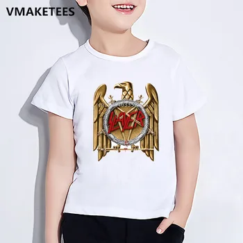 Vaikų Vasaros trumpomis Rankovėmis Mergaičių ir Berniukų marškinėliai Vaikams Greitis Metalo Slayer Print T-shirt Hip-Hop Cool Atsitiktinis Kūdikių Drabužiai,HKP516