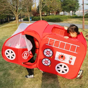 Vaikų automobilių palapinė žaisti namų patalpų gaisro sunkvežimių žaidimas tvora, sulankstomas lengvi nešiojamieji lauko kelionių palapinė sutirštės