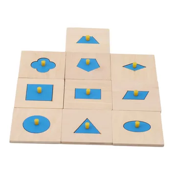 Vaikų Švietimo Žaislas Montessori Žaislas Geometrinių Formų Pažinimo Lenta Trijų dalių Komplektas Formos Atitikimo Grafika Dėlionės