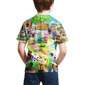 Vaikų Žaidimas Vasaros marškinėliai Animacinių filmų Gyvūnų Kirtimo trumpas Rankovės marškinėliai Žaidimas Jaunas Berniukas Juokingas Anime Filmą Drabužius 3D Vaiko marškinėliai