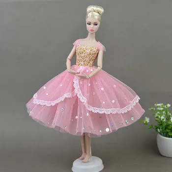 Vaiskiai Balta Lėlės Suknelės Elegantiška Panele vakarinę Suknelę Drabužius Barbie Lėlės, Už 1/6 BJD Doll House Dovana Lėlės Priedai Vaikas Žaislas