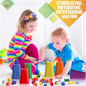 Vaivorykštė Montessori Žaislai Skaičiuoti Tenka Rungtynės Rūšiavimo Puodeliai Kūdikių Žaidimai Vaikams Mokymosi Ikimokyklinio Ugdymo Montessori Jutimo Žaislai