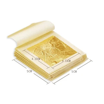 Valgomieji Aukso Lapų Lapų 10 Lapų 4.33x4.33cm 24K Grynas Originali Veido Aukso Folija Virimo Pyragaičių, Saldainių Apdaila