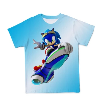 Vasaros Naują Stilių 3D Sonic Ežys Vyrai/Moterys T-shirt Animacinių filmų Įdomus Komiška Stiliaus Kvėpuojantis Patogiai, O-Kaklo Marškinėliai Drabužių