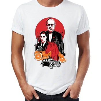 Vasaros vyriški T-shirt Krikštatėvis Filmas Vito Corleone Ir Michael Corleone Žirgo Galvos Artsy Marškinėlius Tees Viršuje Harajuku Streetwear