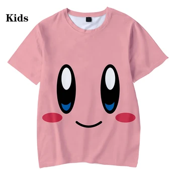 Vasarą Populiarus Laisvalaikio Kirby Vaikų Marškinėliai Vaikams Kirby Mados Tees Berniukas Mergaičių Trumpas Rankovės Hip-Hop Harajuku 3D Vaikų Marškinėliai