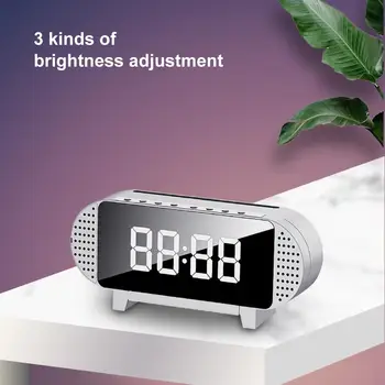 Veidrodis LED Laikrodis-Žadintuvas Multi FM Radiją, Bevielį 