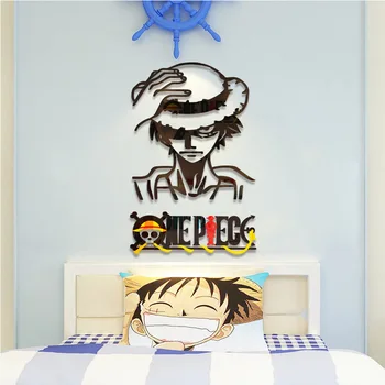 Vienas Gabalas Plakatas Lipdukai 3d Akrilo Japonijos Anime ir Animacinių filmų Luffy Plakatas Miegamųjų Dekoravimas Sienų Lipdukai Berniukų Bendrabutyje Sienos Lipdukas