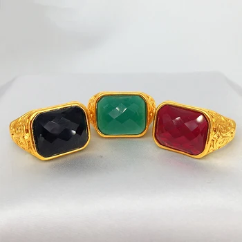 Vietnamas sąnašų aukso aukščio, žiedai, aukso spalvinga akmens plokštės, žalvario ne išnyks, žiedai, papuošalai