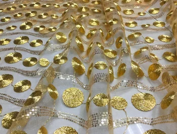 Vintage Gold Ratą China Siuvinėjimo Tinklelio, Nėrinių Audinys, Vestuvių/Vakarinę Suknelę Siūti Prancūzijos Nėrinių Apdaila Drabužių Priedai