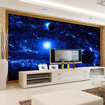 Visatos Žvaigždžių Galaxy Planet Pasirinktinius Nuotraukų Freskos Fone Sienos Popieriaus, Gyvenamasis Kambarys Sofos, Miegamojo, TV Foną, Sienų Tapyba, Modernus