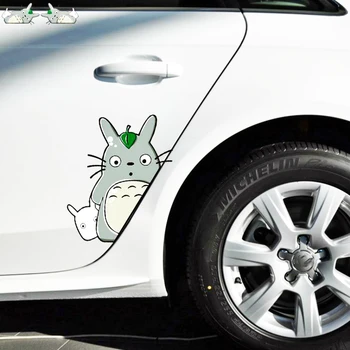 Volkrays 2 X Automobilių Durų Lipdukas Animacinių filmų Mielas Totoro Decal Automobilių Reikmenys Chevrolet Captiva Niva Aveolacetti Sonic Kibirkštis Cruz