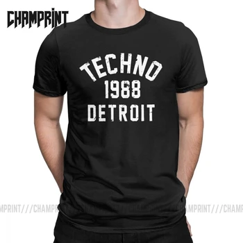 Vyrų Marškinėliai Techno 1988 M. Detroito Mados Medvilnės Tees Trumpomis Rankovėmis T Marškinėliai Apvalios Kaklo Drabužių, Dovanų Idėjos