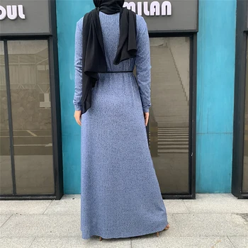 Vėliau Kuklus Mados Megzti Audinio, Priekyje Atvira Abaja Dubajus Turkijos Islamo Hijab Musulmonų Moterims Kimono Kaftan Ramadanas Cardigan