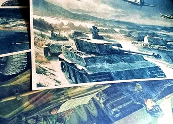 WW2 GER T6 Tigras Tankas Panzer Division Wiking Nuotrauką Karo Sienos Meno Ginklu Karo Karinės Plakatas 