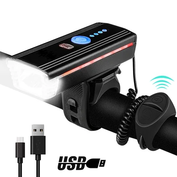 Wasafire Dviračių Priekiniai Šviesiai Raudonos Streamer USB Įkrovimo Vandeniui Dviračiu Žibintuvėlis Naktį LED Dviračių priekinis žibintas