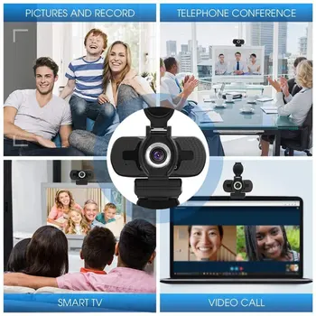 Webcame 1080P Full 4K 30 FPS Plataus Kampo USB Kamera su Privatumo Padengti Mic Web Cam Kompiuterių PC Konferencijos Web Kamera