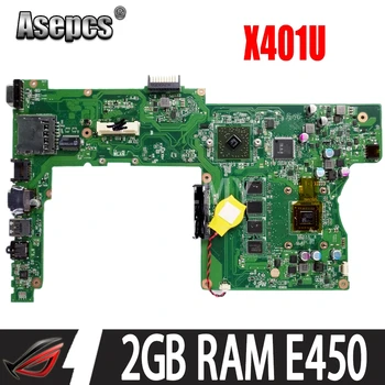 X401U-M3 E450 2GB RAM, CPU mainboard REV2.0 ASUS X401U X501U X301U Nešiojamas plokštė 90R-N4OMB1400U Testuotas