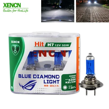 XENCN H7 12V 55W 5300K Blue Diamond Lengvųjų Automobilių Žibintų UV Filtras, Halogeninis Super Baltas Žibintas 30% Daugiau ligh 75M Pluoštą Naujų 2POS