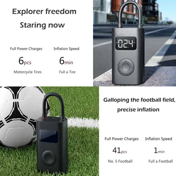 Xiaomi Mijia Pripūtimo Nešiojamas Mini LED Smart Skaitmeninio Padangų Slėgio Daviklis Elektrinis Siurblys, Dviračių, Motociklų, Automobilių, Futbolas