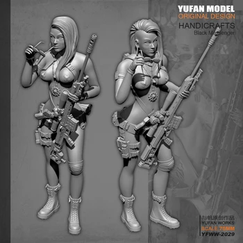 YUFAN Modelis 1/24 Dervos Rinkiniai Seksuali moteris teroristas dervos kareivis savarankiškai surinkti (75mm) YFWW-2029