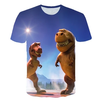 Įdomus 3D spausdinimo gyvūnų dinozaurų mados vyriški T-shirt šeimos, tėvų-vaikų dėvėti vasarą trumparankoviai vaikų laisvalaikio marškinėliai