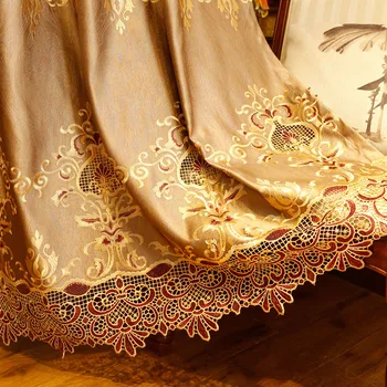 Šeniliniai Žakardiniai Europos prabangus klasikinis siuvinėjimo pavėsyje, dekoratyvinis užuolaidos už Kambarį/Miegamojo užuolaidos