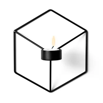 Šiaurės Stiliaus Sienos Žvakių Laikiklis Laikymo 3D Geometrinis Geležies Metalo Sconce Žvakidė Baras Namų Puošybai B88