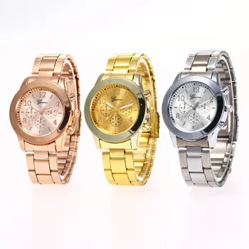 ŽENEVOS 1 ponios žiūrėti atsitiktinis žiūrėti naują aukso laikrodžių mados žiūrėti moterų kūrybos žiūrėti vertus Relogio Feminino moterų paprastas laikrodis