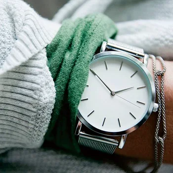Žiūrėti Vyrų Prabanga Moterų Unisex Kvarciniai Laikrodžiai Tinklelio Diržo Paprastas Stilius Auksas, Sidabras Suknelė Žiūrėti Priežastinis Reloj Hombre Reloj Mujer Dovana
