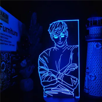 Žuvo Persekiojo Sangwoo 3D Lempos Anime LED naktinė lempa Už Vaikas, Vaiko, Miegamojo, Apdailos Šviesos Manga Dovana RGB Spalvinga Naktį Šviesos