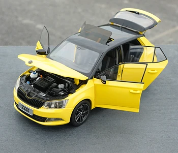1:18 Diecast Modelis Skoda Fabia Geltona VISUREIGIS Lydinio Žaislas, Miniatiūrinių Automobilių Kolekcija Dovanos