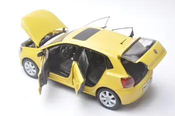 1:18 Diecast Modelis Volkswagen Naujas VW Polo 2012 Geltona Hečbekas Lydinio Žaislas, Miniatiūrinių Automobilių Kolekcija Dovanos