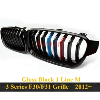 1 Pora: F30 M3 stiliaus grotelės juodos inkstų grotelės optikos bamperio grotelių BMW 3 Series 2012 + F30 F31 F35 316i 318d 320i 325d