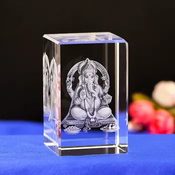 1 vnt K9 Kristalų Lazeris 3D Tibeto Budizmas, Tantra, Ganeša, Geneisha, elephant vadovauja Dievas, Statula, budos paveikslą,Dievas pergalę