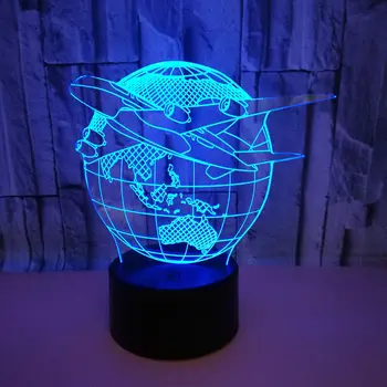 10vnt LED 3D Lempa 7 Spalva Keičiasi Žuvų 3D Lempa LED Stalo Lempa Naujovė Apšvietimas-Geriausia Dovana