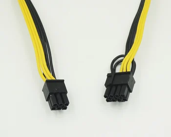 10vnt/daug 60CM PCI-E 6pin PCI-E 8(2+6)pin 18AWG extention maitinimo kabelis