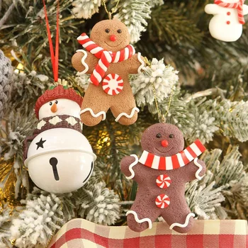 12Pcss Asorti Molio Statulėlės, Papuošalai Lėlės Gingerman Kabantys Pakabukai Kalėdų Eglutės Ornamentu 7X5cm
