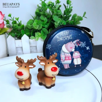 12pcs Linksmų Kalėdų dovanų dėžutėje kalėdos briedžių partija pasisako dekoro Santa Claus Figūrėlės Miniatiūros 