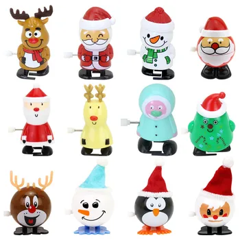 12pcs Santa Claus Vėjo Iki Žaislai, Kalėdų Vakarėlį Žaislas Sniego Briedžių Kalėdos Animacinių filmų Menkniekis Vaikų Smulkmenų Įgūdis Dovana Vaikui
