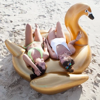 130CM Milžinišką Aukso Swan Ride-On Pripučiamas Baseinas Plaukti iki 2018 m. Vasaros Vandens Šalis, Lauko Paplūdimio Žaislai Suaugusių Vaikų piscine gonflable
