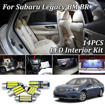 14Pcs Canbus LED Interjero Šviesos Subaru 5 BM BM9 BR BR9 Sedanas Sedanas LED Salono bagažo skyriaus Durų Licenciją plokštelės Šviesos