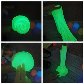 150ml Skaidrios Gleives Žaislai Fluorescencijos Kristalų Klijai noctilucous Gleives Plastilino, Molio Šviesos Polimero Vaikai Antistress Žaislas