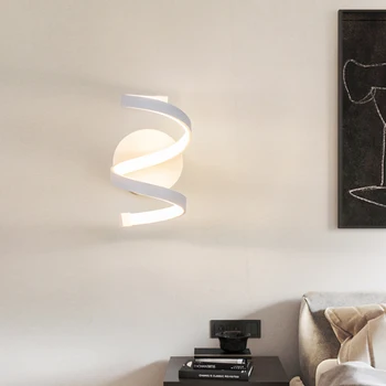 16W modernus minimalistinio kambarį LED siena lempos, buitinės spiralės dizaino miegamojo lovos koridoriaus sienos lempos