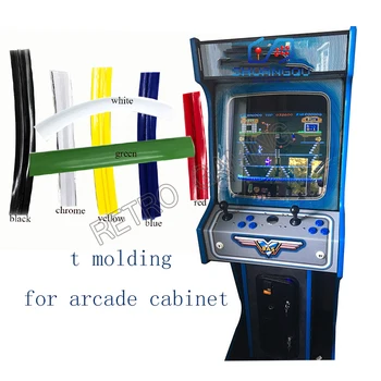 16mm /19mm pločio arcade t liejimo 32,8 pėdų 10m ilgio chrome/ black/ yellow plastiko krašto apsaugos mame žaidimo mašina kabinetas