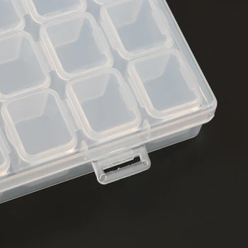 17.5x10.7x2.7CM stačiakampio 28 slots papuošalai Plastiko talpinimo kalnų krištolas Granules, tabletes, auskarai talpinimo Atveju konteineris