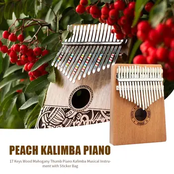 17 Klavišus Kalimba Mediena, Raudonmedžio Nykščio Fortepijono Muzikos Instrumentas su Tuning Plaktukas Pradedantiesiems Piršto Fortepijono Muzikos Įrankis