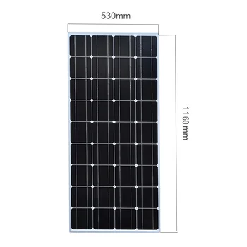 18V 100W saulės skydelis projekto Monokristalinius silicio ląstelių placa rėmo PV jungtis 12v baterija namas galia įkroviklis